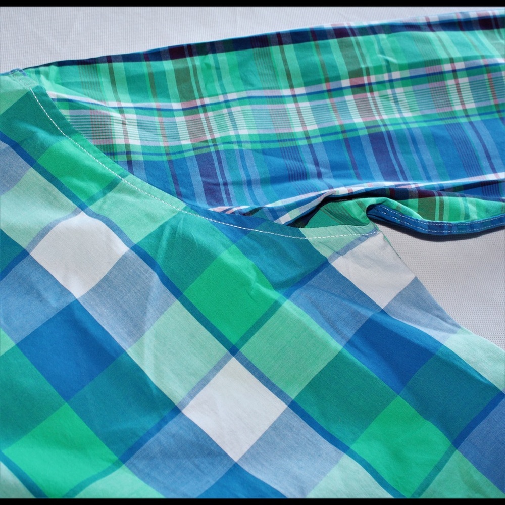 BEN SHERMAN green/blue checkered plaid shirt - Picture 3 of 4